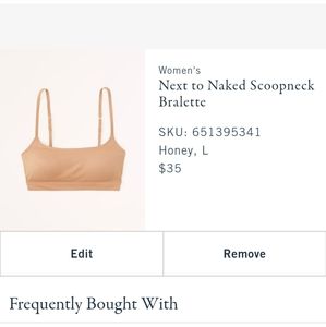 2 Abercrombie and Fitch Next to Naked Bras NWOT 1 tan and 1 black